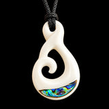 Koru Twist Bone Carving Pendant Necklace