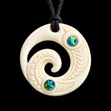 Closed Koru Bone Carving Pendant Necklace
