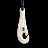 Etched Manaia Hook Bone Carving Pendant Necklace