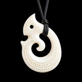 Manaia Koru Bone Carving Pendant Necklace