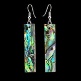 Paua Rectangle Carving Earrings