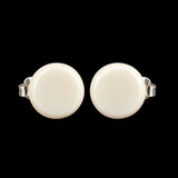 Round Bone Carving Stud Earrings