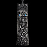 XL Tiki Toki Black Bone Carving Pendant Necklace