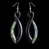 Infinity Twist Black Bone Carving Earrings
