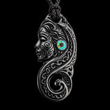 Wahine Toa Black Bone Carving Pendant Necklace