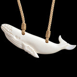 Humpback Whale Bone Carving Pendant Necklace