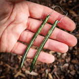 Natural Jade Curved Drop Hook Earrings (N1135)