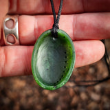 Natural Nephrite Jade Paua Shell Pendant Necklace (N1058)