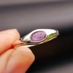 Solid 925 Sterling Silver & Natural Amethyst Signet Ring