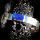 Solid 925 Sterling Silver & Natural Lapis Lazuli Rectangle Cuff Bracelet