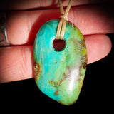 Natural Turquoise Freeform Pendant Necklace (1BBB319)