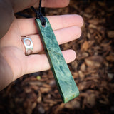 NZ Greenstone Pounamu Toki Pendant Necklace (N846)