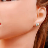 Solid 925 Sterling Silver & CZ Butterfly Stud Earrings