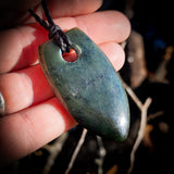 NZ Greenstone Pounamu Pendant Necklace (N788)