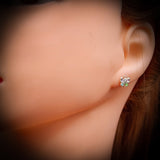 Childrens 925 Sterling Silver & CZ Butterfly Stud Earrings