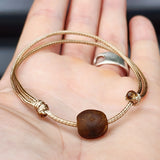 Rustic Recycled Brown Sea Glass One Off Bracelet (1A3-712)