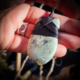 NZ Greenstone Pounamu Rounded Toki Pendant Necklace (N791)