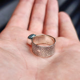 (O) Solid Sterling Silver & Natural Ruby Rustic Handmade Solitaire Ring