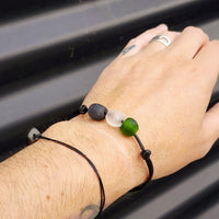 Rustic Recycled Sea Glass One Off Bracelet (1A3-704)
