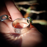 (T) 925 Sterling Silver & Natural Aquamarine Oval Handmade Ring