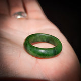 (T) 8mm Natural Nephrite Jade / Greenstone Band Ring