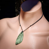 NZ Greenstone Pounamu Free Form Pendant Necklace (N486)