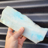 692g Natural Larimar Raw Carving Slice (R14B477)