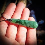 NZ Greenstone / Pounamu Drop Pendant Necklace (N792)