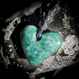 NZ Greenstone Pounamu Heart Pendant Necklace (N626)
