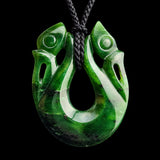 Natural Jade Double Manaia Pendant Necklace (N2182)