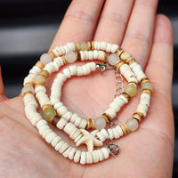 Coconut & Natural Stone Surfer Choker Necklace