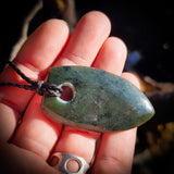 NZ Greenstone Pounamu Pendant Necklace (N788)