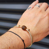 Rustic Recycled Brown Sea Glass One Off Bracelet (1A3-712)