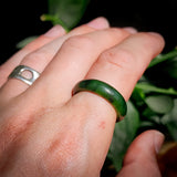 (T) 8mm Natural Nephrite Jade / Greenstone Band Ring