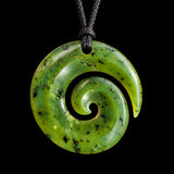 Natural NZ Jade Koru Pendant Necklace (N1074)