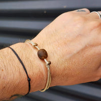Rustic Recycled Brown Sea Glass One Off Bracelet (1A3-712)