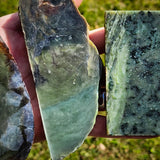 770g Raw Nephrite Jade Carving Slices Jade Slabs (R14B802)