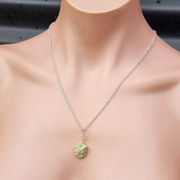 Solid Sterling Silver & Natural Raw Ethiopian Opal Handmade Necklace