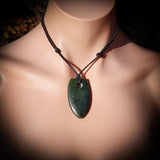 NZ Greenstone Pounamu Pendant Necklace (N788)