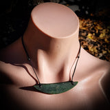 NZ Greenstone Pounamu Plate Pendant Necklace (N818)