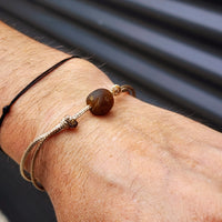 Rustic Recycled Brown Sea Glass One Off Bracelet (1A3-712)