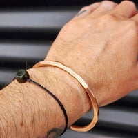 Textured Irregular Geometric Copper Cuff Bracelet