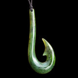 Natural Jade Hook Pendant Necklace (N1065)
