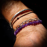 6mm Natural Amethyst Elastic Bracelet