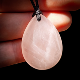 Natural Rose Quartz Waterdrop Pendant Necklace