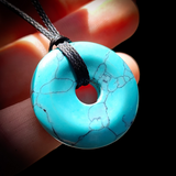 30mm Turquoise Donut Pendant Necklace