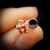 Childrens 925 Sterling Silver Chipmunk Stud Earrings