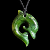 Natural Jade Dolphin Pendant Necklace (N1152)