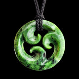 Natural Jade Triple Koru Pendant Necklace (N2248)