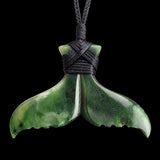 Natural Jade Whale Tail Pendant Necklace (N2254)